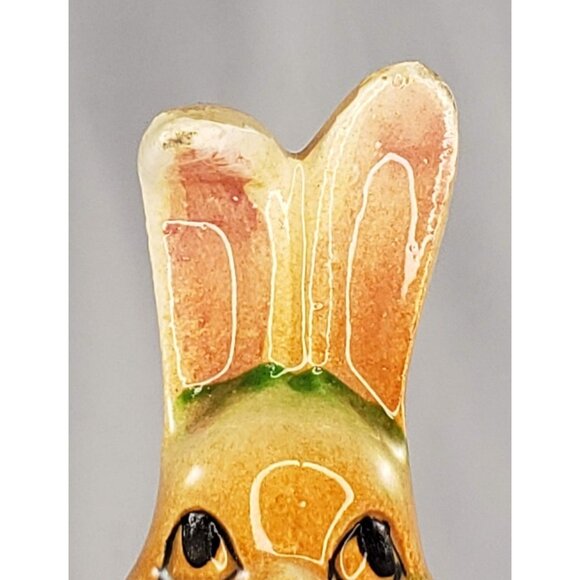 Vintage Japan Orange Green Bunny Rabbit Figurine - Picture 7 of 7